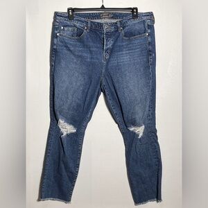 Torrid High Rise Straight Ankle Blue Distressed Jeans 16T